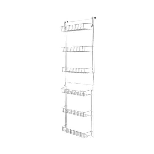 Hastings Home Hanging Storage Rack, Metal Over the Door Shelving for Pantry, Kitchen, Bathroom, White 223219KKW - main